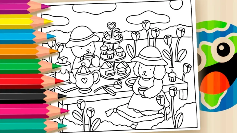 Chá da Tarde Bobbie Goods para Colorir