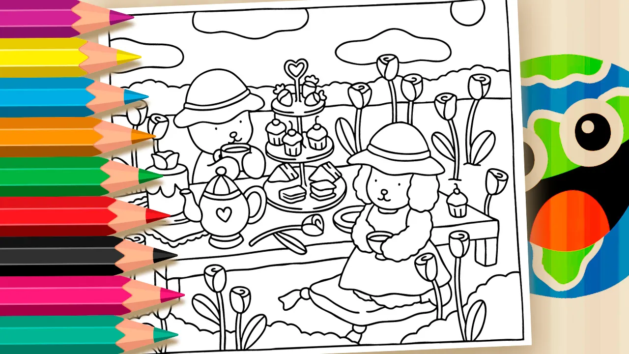 Chá da Tarde Bobbie Goods para Colorir
