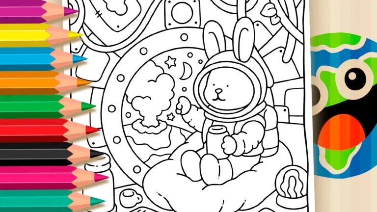Coelhinho Astronauta: Aventura Espacial para Colorir