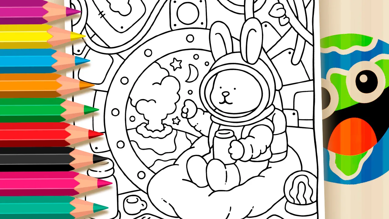 Coelhinho Astronauta: Aventura Espacial para Colorir