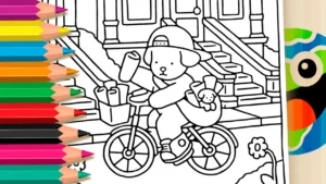 Desenho para colorir Desenho Bobbie Goods de Cachorrinho Entregador de Jornal para Colorir
