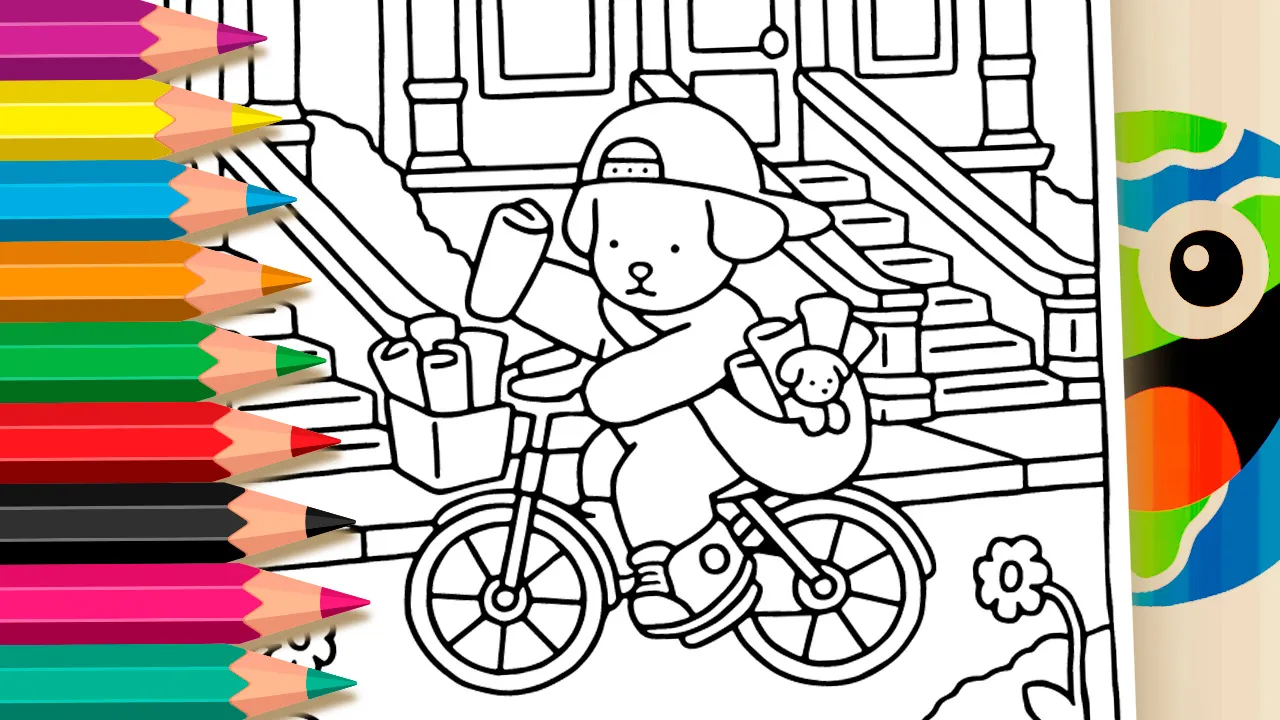 Desenho Bobbie Goods de Cachorrinho Entregador de Jornal para Colorir