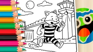 Desenho para colorir Desenho de Fuga da Prisão para Colorir: Pinte Online ou Imprima em PDF Grátis
