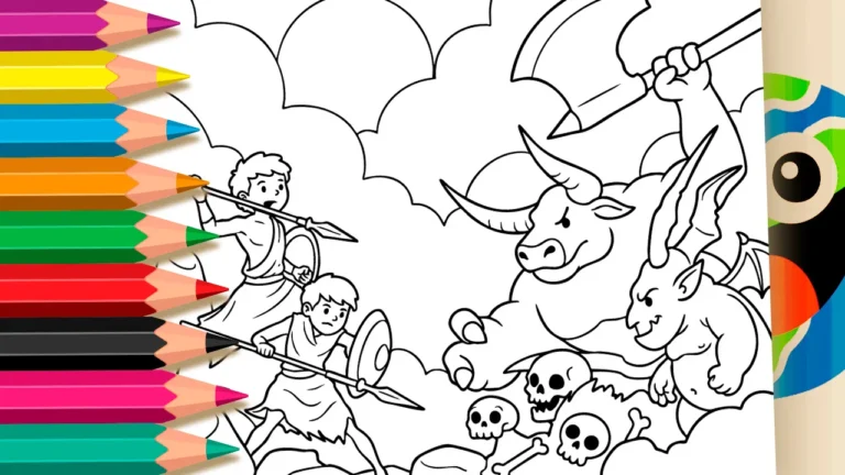 Desenho de God of War para Colorir: Pinte Batalha Épica Online ou Imprima PDF