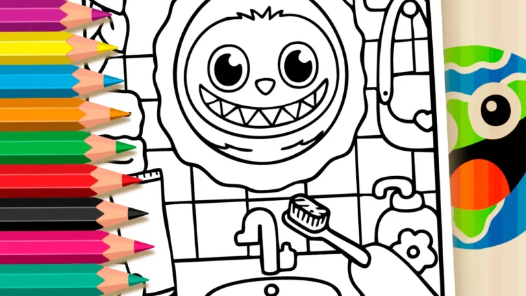 Desenho de Labubu Escova Dentes para Colorir: Pinte Online ou Imprima em PDF Grátis