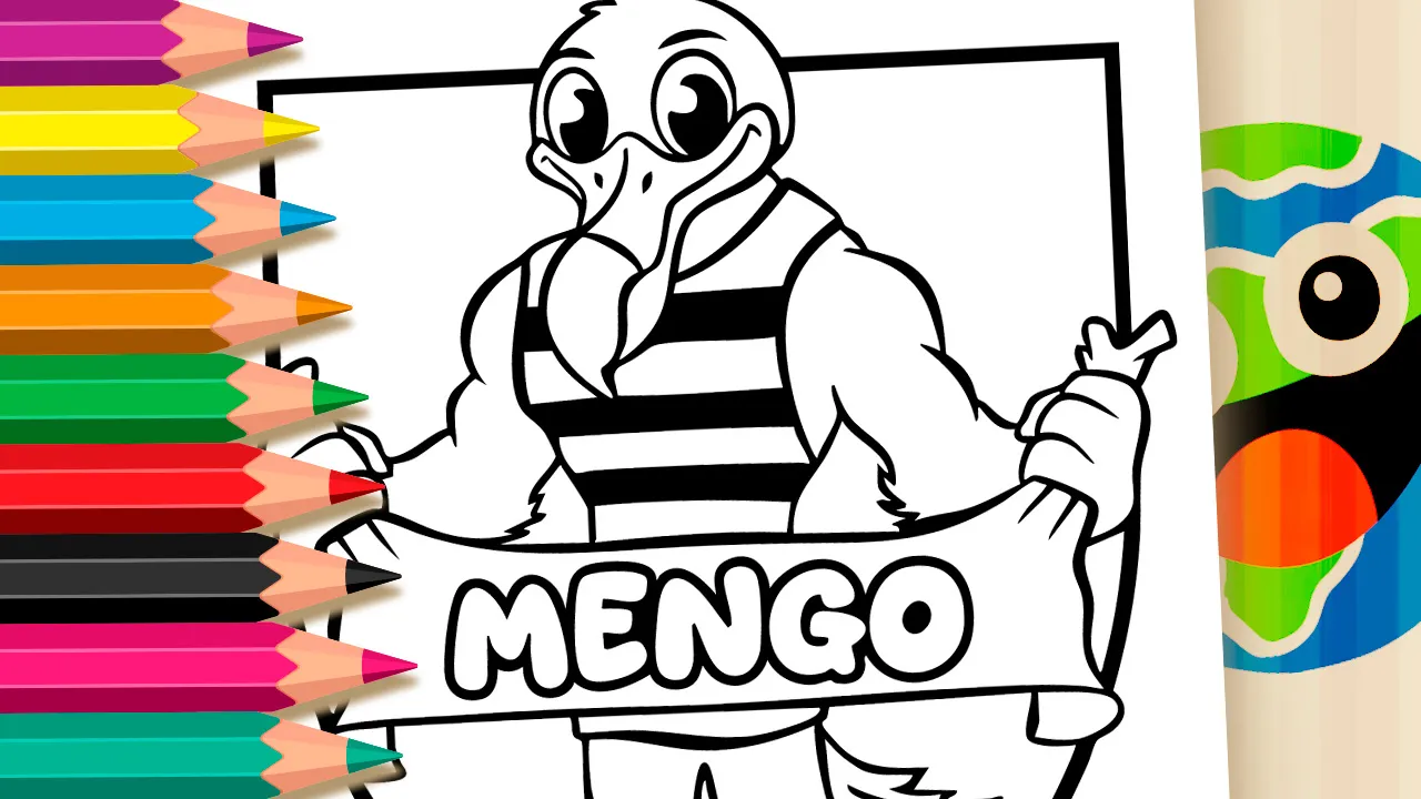 Desenho do Mascote do Flamengo para Colorir: Pinte o Urubu Online ou Imprima PDF