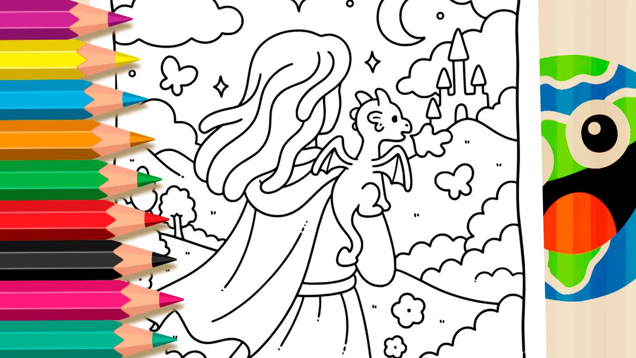 Desenho de Meu Amiguinho Dragão para Colorir: Pinte Online ou Imprima Grátis