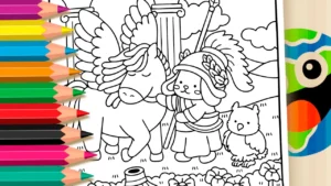 Desenho para colorir Desenho de Mitologia Fofa Grega para Colorir: Pinte Online ou Imprima PDF Grátis