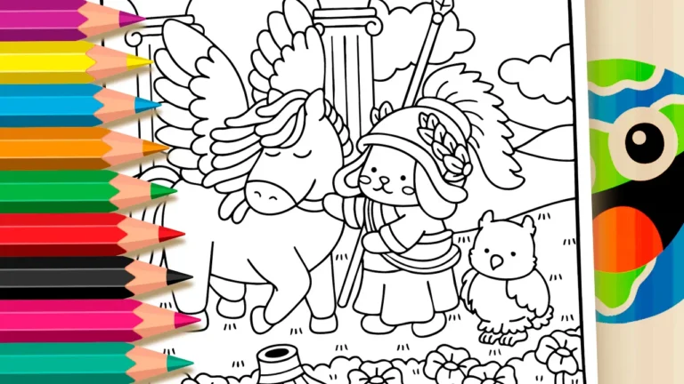 Desenho de Mitologia Fofa Grega para Colorir: Pinte Online ou Imprima PDF Grátis