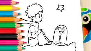 Desenho para colorir Desenho de O Pequeno Príncipe para Colorir: Pinte Online ou Imprima em PDF Grátis