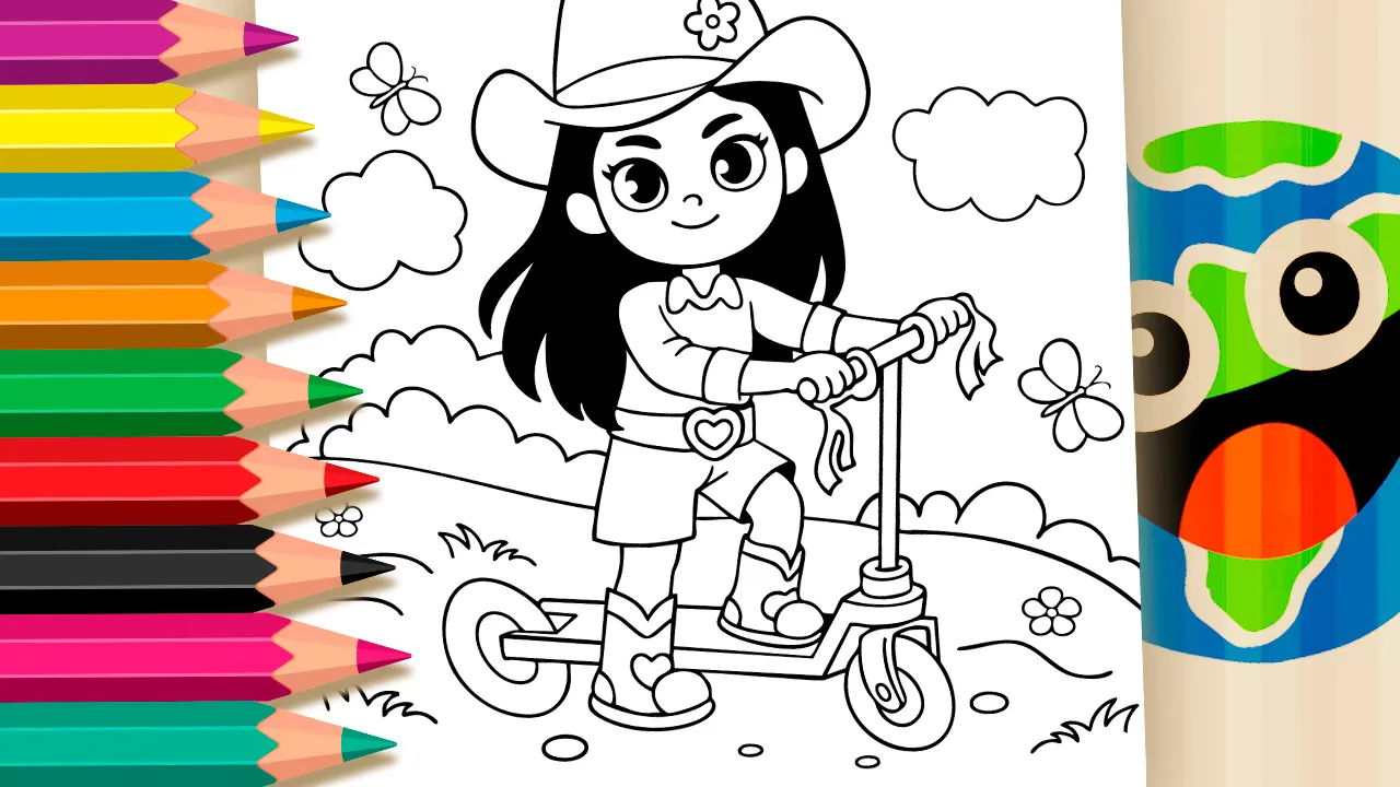 Desenho de Patinete da Boiadeirinha para Colorir