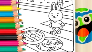 Desenho para colorir Desenho de Tampa do Bueiro Aberta para Colorir: Pinte Online ou Imprima em PDF Grátis