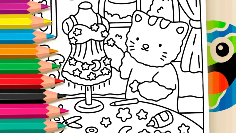 Desenho de Vestido de Estrelas para Colorir: Pinte Online ou Imprima PDF Grátis