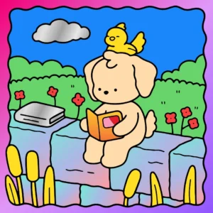 cachorrinho lendo livro