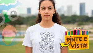 Camiseta Personalizada Árvore com Pássaros: Pinte Online e Receba em Casa