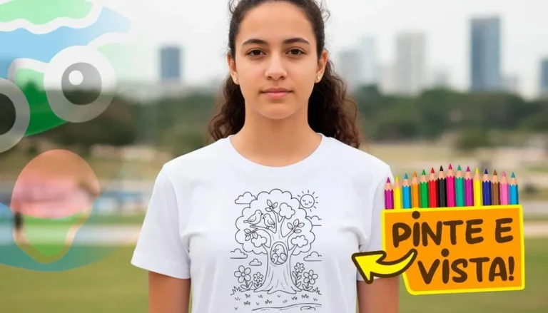 Desenho para colorir e personalizar: Camiseta Personalizada Árvore com Pássaros: Pinte Online e Receba em Casa