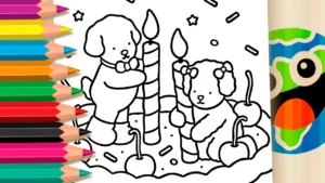 Cachorrinhos no Bolo GRÁTIS ▷ Pinte no Celular