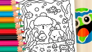 Desenho para colorir Aquário Super Fofo GRÁTIS ▷ Pinte no Celular