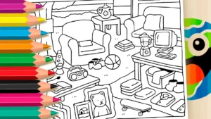 Desenho para colorir Desenho Bazar de Garagem Estilo Bobbie Goods GRÁTIS ▷ Pinte no Celular