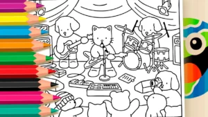 Desenho para colorir Ursinhos Metaleiros: Cover de Deftones Estilo Bobbie Goods para Colorir