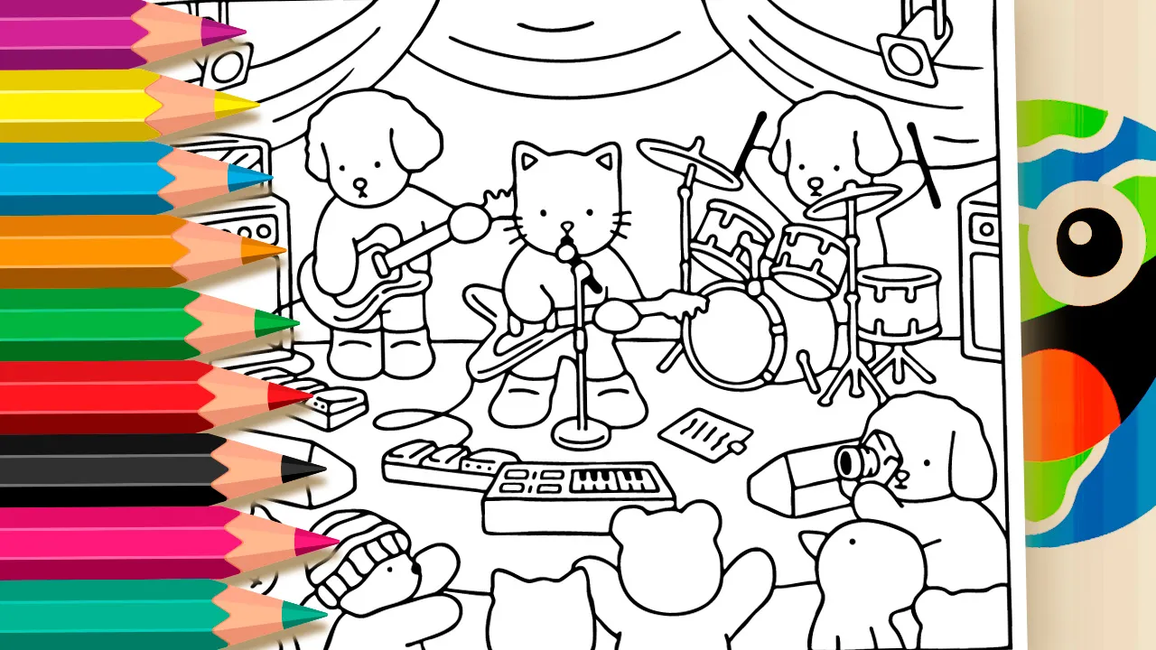 Ursinhos Metaleiros: Cover de Deftones Estilo Bobbie Goods para Colorir