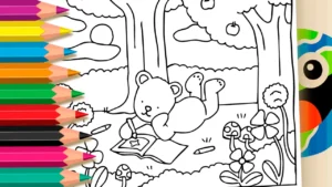 Desenho para colorir Desenho Desenhando na Natureza Estilo Bobbie Goods para Colorir