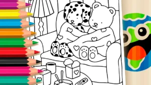 Desenho para colorir Desenho Noite do Pijama Estilo Bobbie Goods para Colorir