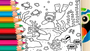 Desenho Urso Mergulhador Estilo Bobbie Goods GRÁTIS ▷ Pinte no Celular