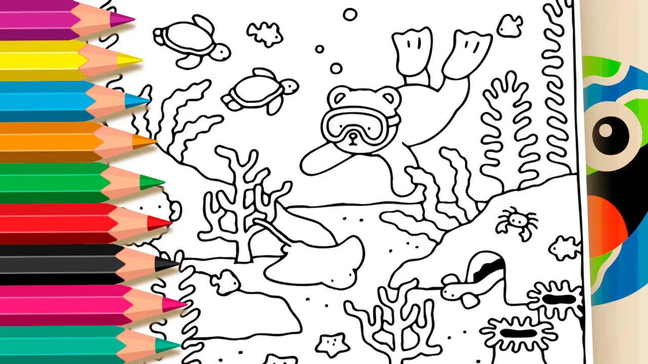 Desenho Urso Mergulhador Estilo Bobbie Goods GRÁTIS ▷ Pinte no Celular