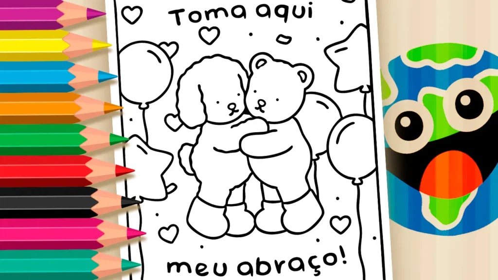 Desenho de Abraço GRÁTIS ▷ Pinte no Celular