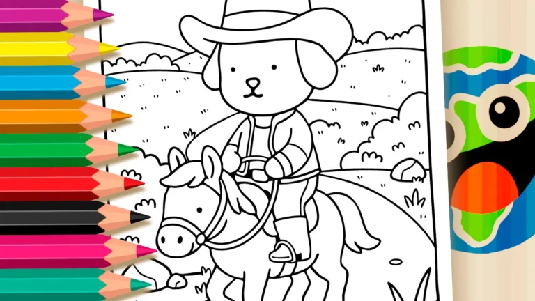 Caminho de Roça com Cachorrinho Vaqueiro para Colorir