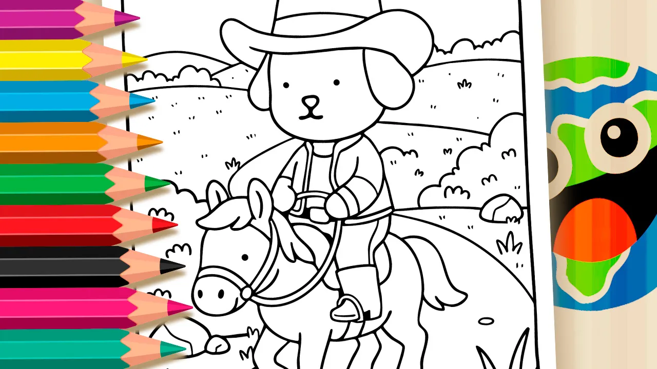 Caminho de Roça com Cachorrinho Vaqueiro para Colorir