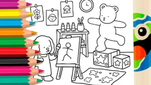 Cachorrinho Artista: Desenho “Ficou Igualzinho” para Colorir