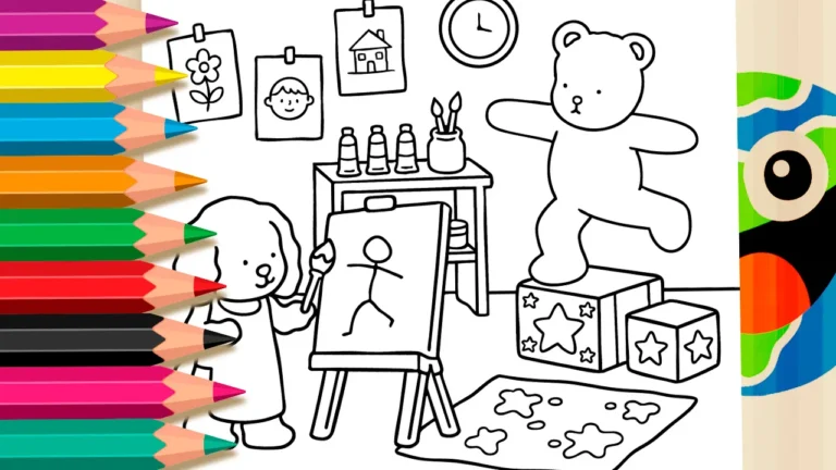 Cachorrinho Artista: Desenho “Ficou Igualzinho” para Colorir