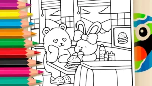 Pagando um Lanche para Minha Coelhinha: Colorir Bichinhos Fofos