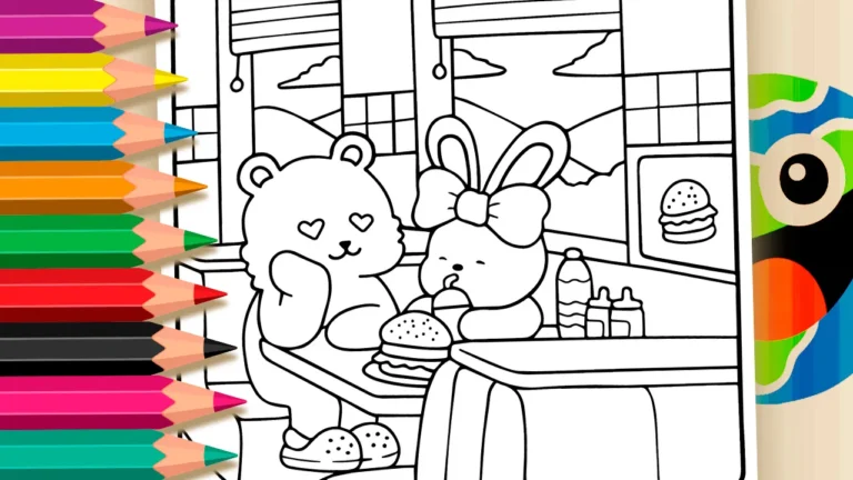 Pagando um Lanche para Minha Coelhinha: Colorir Bichinhos Fofos