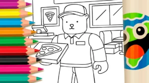 Desenho para colorir Boneco de Pizza: Roblox e Bobbie Goods para Colorir