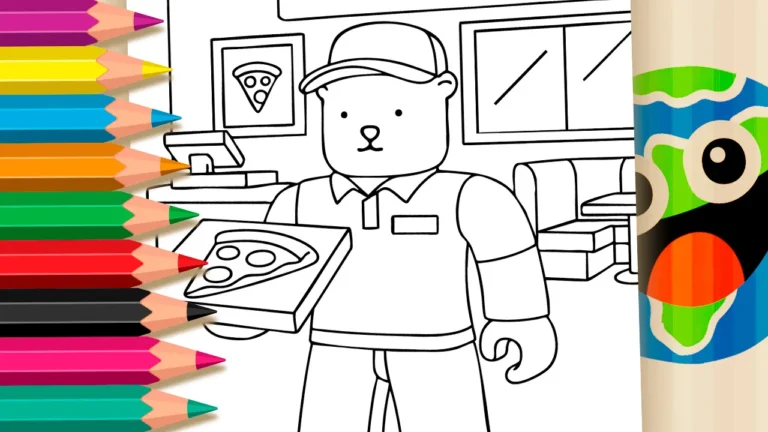 Boneco de Pizza: Roblox e Bobbie Goods para Colorir