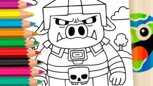 Desenho para colorir Desenho de Porco Zumbi Piglin do Minecraft para Colorir Online