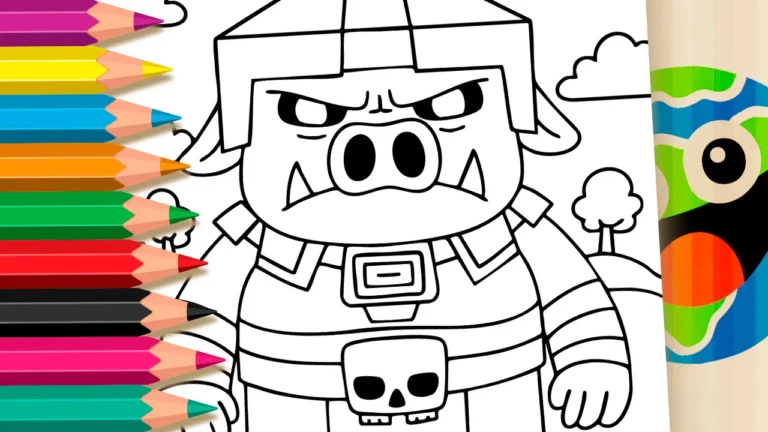 Desenho de Porco Zumbi Piglin do Minecraft para Colorir Online