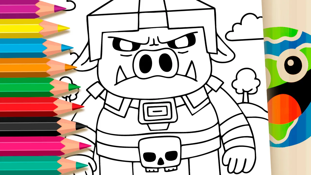 Desenho de Porco Zumbi Piglin do Minecraft para Colorir Online