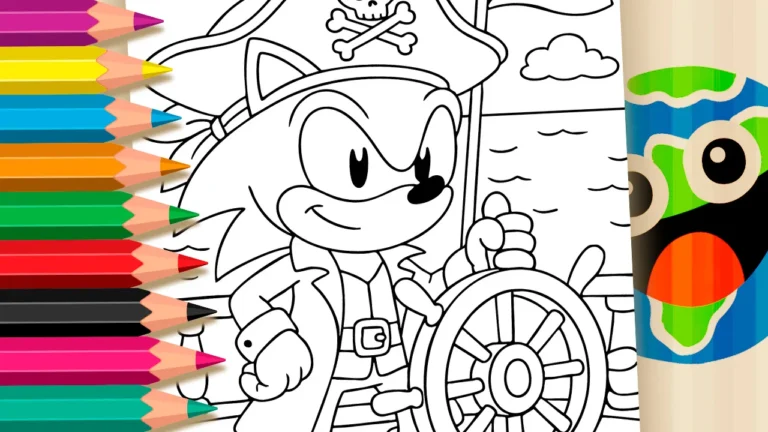 Sonic Pirata: Desenho para Colorir Online Grátis