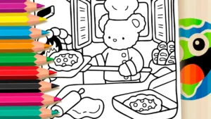 Ursinho Pizzaiolo para Colorir Online