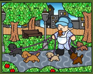 Passeio com os filhotes