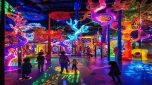 Caça-palavras sobre Arte e Tecnologia, explorando mídias digitais e audiovisuais no 7º Ano de Arte.