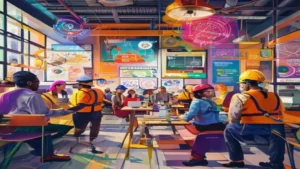 Caça-palavras sobre prevenção de acidentes e doenças no trabalho, ilustrando práticas seguras e conscientização.