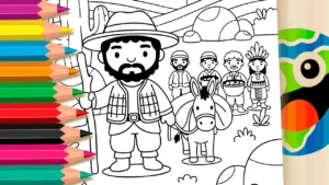 Bandeirantes e o Sertão para Colorir GRÁTIS ▷ Pinte!