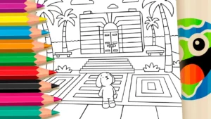 Desenho para colorir Olhando para o Céu Estilo Bobbie Goods GRÁTIS ▷ Pinte Agora