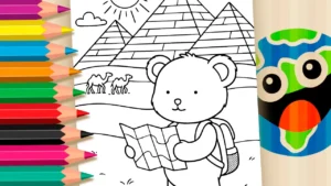 Desenho para colorir Ursinho no Egito GRÁTIS ▷ Pinte no Celular