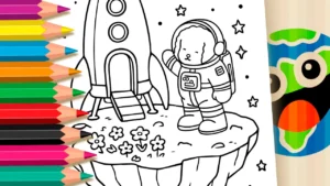 Desenho para colorir Astronauta estilo Bobbie Goods GRÁTIS ▷ Pinte online